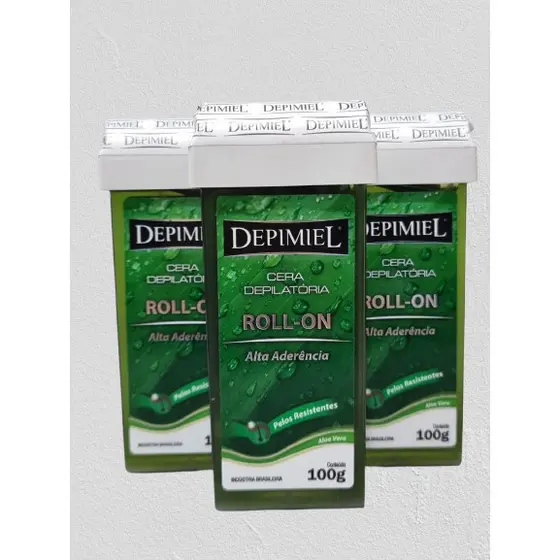 KIT 3 Cera Roll-On Depilatória Depimiel Alta Aderência