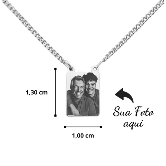 Escapulário Em Aço Inox 2 Placas Personalizadas Com Foto