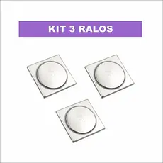 Kit 03 Ralo ClicK Inox 10x10 Anti Inseto e Odor