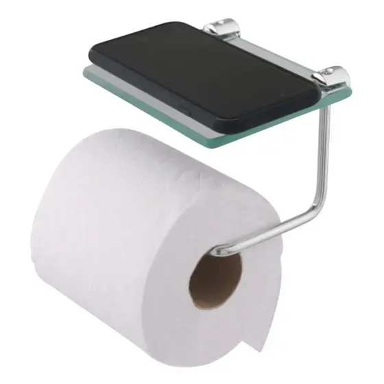 Papeleira Porta Papel Higiênico Suporte Com Prateleira Suporte Celular