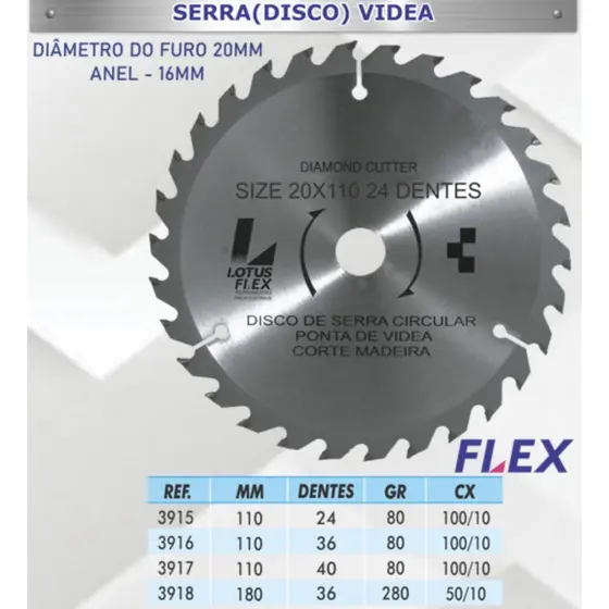 DISCO PARA CORTAR MADEIRA 4.1/2 E 7''
