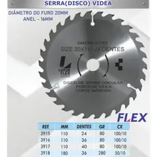 DISCO PARA CORTAR MADEIRA 4.1/2 E 7''