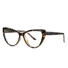 Óculos Ópticos Cat Eye para Mulheres, Armação de Cristal TR90, Óculos Anti Luz Azul, Armações de Óculos Femininos,