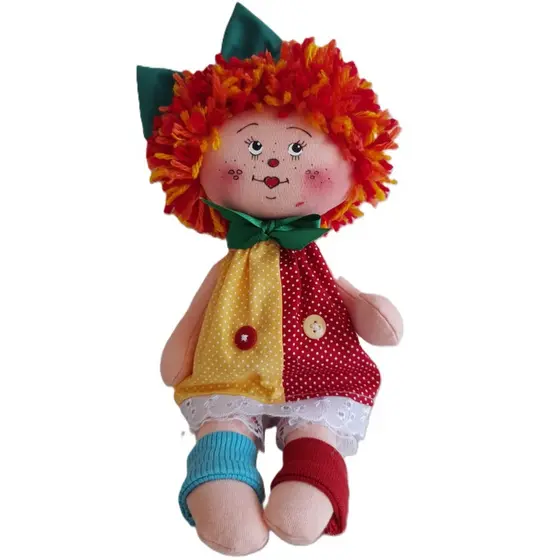 BONECA DE PANO EMILINHA ESTRUTURADA E SEMI ARTICULADA