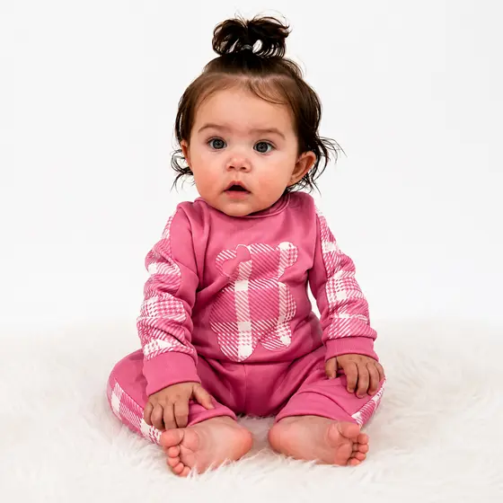 Conjunto Soft Bebê Menina Roupa Infantil Feminina Inverno Frio Quentinho Blusa Calça