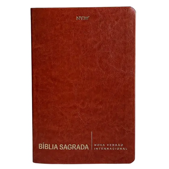 Bíblia Sagrada Slim Capa Luxo Marrom Nvi Presente Cristão