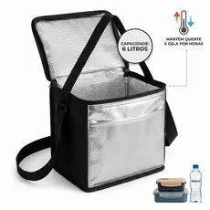 Bolsa Térmica Lancheira 6 Litros Marmita Fitness Academia Trabalho Com Bolso Pronta Entrega
