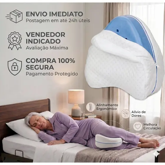 Travesseiro Almofada De Postura Para Pernas Pés Joelhos Ortopédico