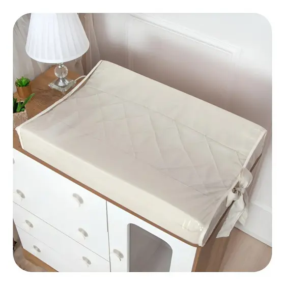 Trocador Bebê Anatômico Pérola Palha Luxo Impermeável Para Cômoda Com Espuma Confortável