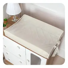 Trocador Bebê Anatômico Pérola Palha Luxo Impermeável Para Cômoda Com Espuma Confortável