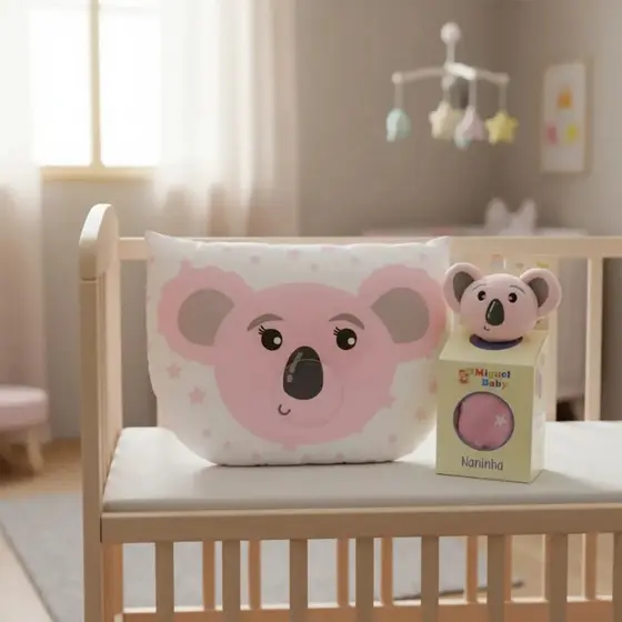 Kit Combo Bebe 2 Peças 1 Naninha + 1 Travesseiro Anatômico maternidade estampado menino menina