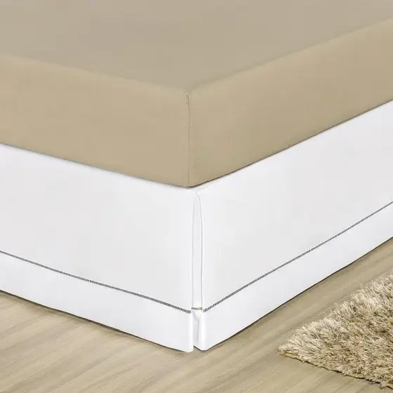 Saia Box para Cama Casal Padrão 100% Algodão Percal 180 Fios