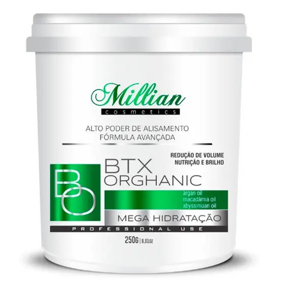 BTX Organic Alisamento Redução De Volume Nutrição E Brilho Millian 250G