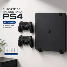 Suporte PS4 Slim Parede Com Suporte de Controle Kit