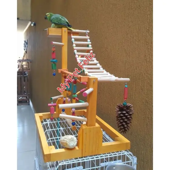 Parquinho para papagaio - parquinho para ararajuba - brinquedo para papagaio - playground papagaio - supremo colorido