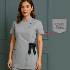 Jaleco com Laço lateral + BORDADO NOME E PROFISSÃO INCLUSO