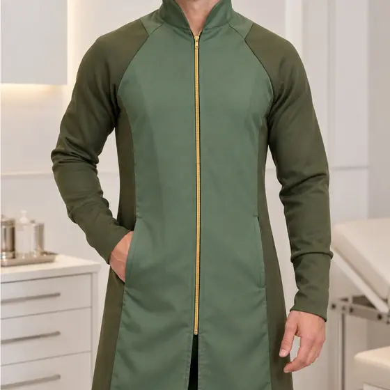 Jaleco Slim DUO COR Masculino   + BORDADO NOME E PROFISSÃO INCLUSO