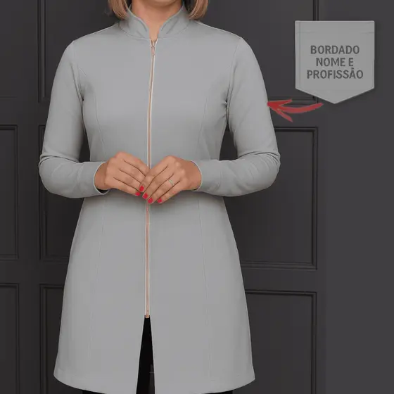 Jaleco Slim Feminino + BORDADO NOME E PROFISSÃO INCLUSO