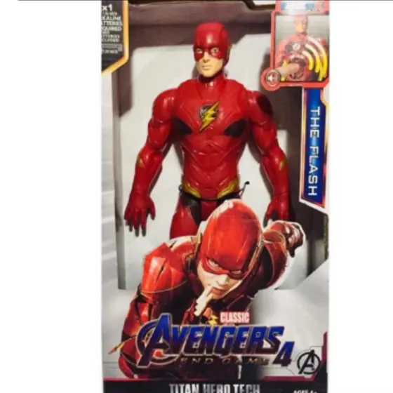 boneco avengers flash 30 cm musical e acende luz - envio imediato - a pronta entrega