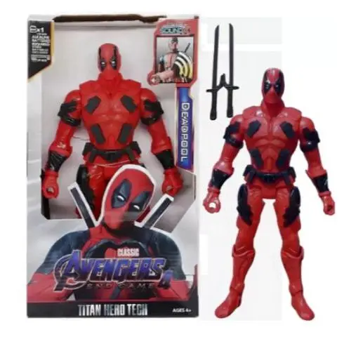 Boneco Dead Pool 30cm Articulado Som E Led