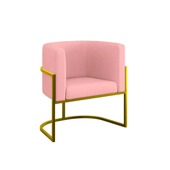 Poltrona Moderna Confortável com Base de Metal Gold Balaqui