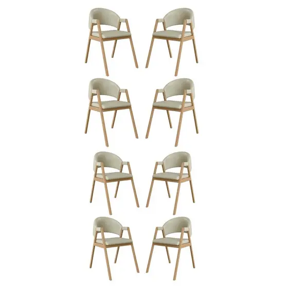 Kit 8 Cadeiras Mesa Jantar Suellen Versátil Reforçada Corino