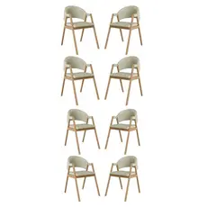 Kit 8 Cadeiras Mesa Jantar Suellen Versátil Reforçada Corino