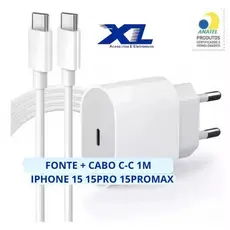 Carregador IPhone 15 Pro Max / 15 / 15 Pro / 15 Plus Completo USB C Tipo C 25w Fonte Turbo Tomada Cabo USB-C