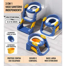 Troninho Privadinha Penico Infantil 3 em 1 Penico MAIS Assento Redutor com Escada Bebê Vaso Sanitário Desfralde Bebê