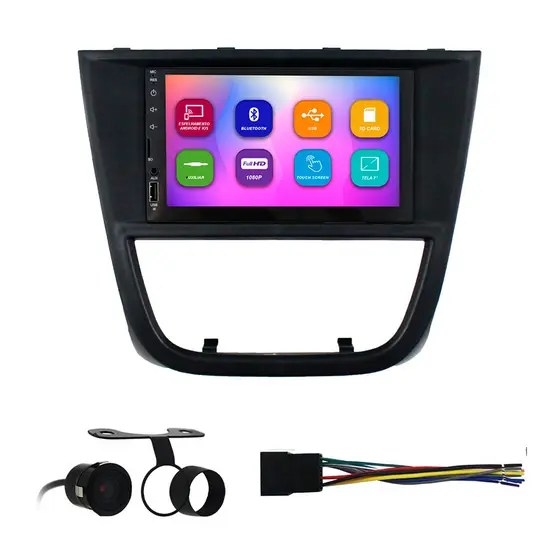 Kit Multimídia 7 Pol Gol Voyage Saveiro Cross Tropper G5 2008 2009 A 2012 Espelhamento Android Ios 2 Din Preto Camera Ré