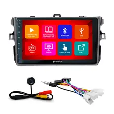 Kit Multimídia 9 Pol Corolla 2008 2009 2010 11 2012 2013 Android Auto CarPlay Qa+ 2 Din Grafite Espelhamento Android Ios