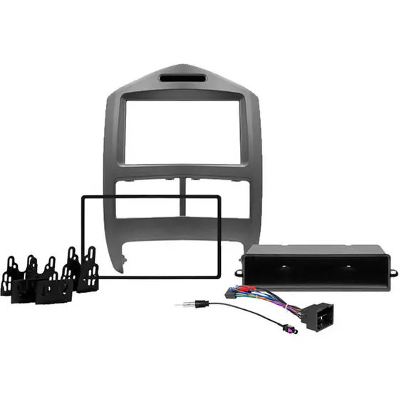 Kit Moldura Painel 7 Pol Sonic 2012 2013 2014 2015 2016 2017 2018 2 Din Cinza Chicote Som Plug Antena Japonês Chinês