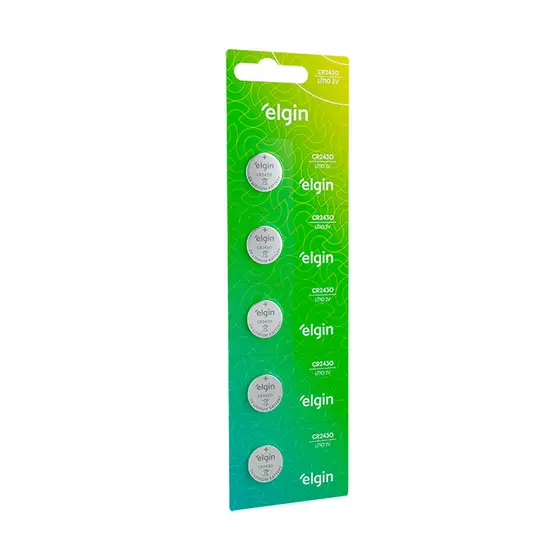 Bateria Lítio Elgin CR2430 3v Kit 5 Unidades Blister Alta Duração
