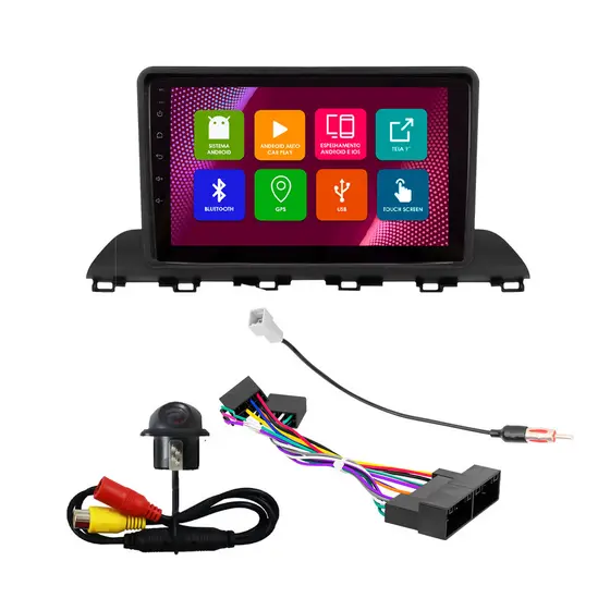 Kit Multimídia 9 Pol HB20 2020 2021 2022 2023 2024 Android 2Gb Ram 32Gb Flash Quad-Core 2 Din Preto Wifi Gps Tela Ips