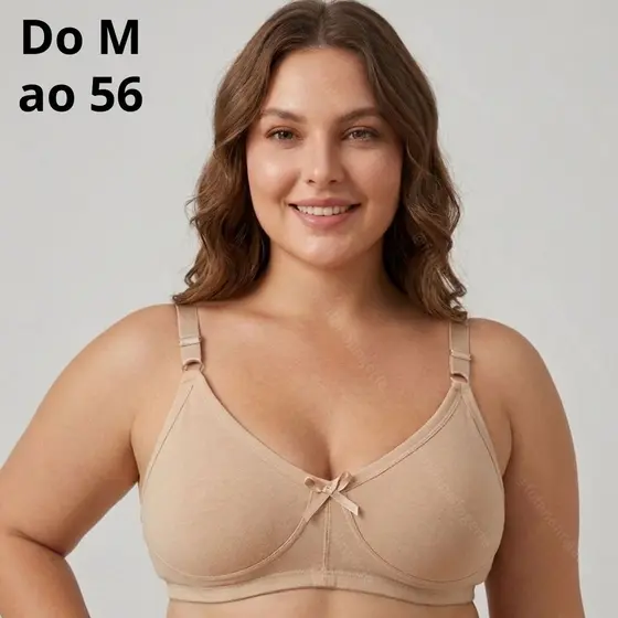 Sutiã Reforçado Sem Bojo Sem Arco Sustentação Confortável Plus Size - Sutia N/P