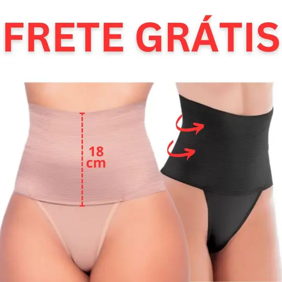 Cinta Modeladora Plus Size Cós Alto Reduz Medidas Alta Compressão - Cinta18