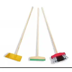 JOGO INFANTIL DE LIMPEZA C VASSOURA VERMELHA PIAÇAVA/RODO/PÁ DE LIXO LIMPA BANHEIRO CASA CANTOS