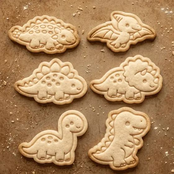 Kit 6 Cortadores Biscoito Dinossauros Fofos Dino Molde Marcador Cookie Pasta Americana Confeitaria