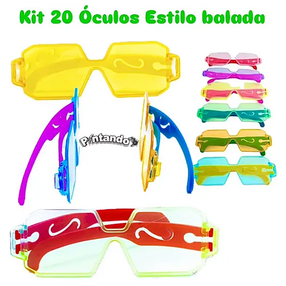 Kit 20 Óculos Estilo Balada Lembrancinha Festa Infantil Casamento Formatura Festa Junina Prenda