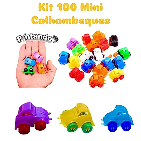 Kit 20 a 100 Mini Calhambeques Carrinho Brinquedo Infantil Lembrancinha