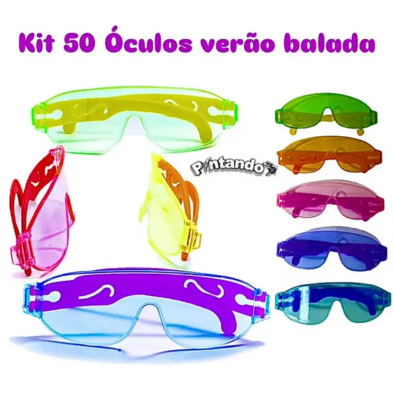 Kit 50 Óculos Coloridos Verão Sem Grau Lembrancinha Festa Infantil Casamento Formatura Balada
