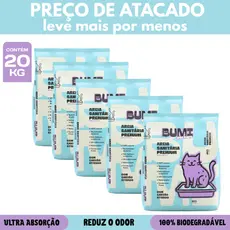 Kit Areia Sanitária Biodegradável Esmectita com Carvão Ativado 4kg Bumi Pet Care