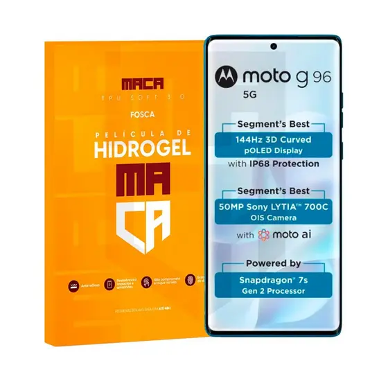 Película Hidrogel Frontal Moto G96 5G Fosca Antirreflexo