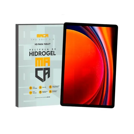 Película Hidrogel HD Tab Samsung S9 e Case Preta Giratória