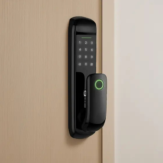 Maçaneta Eletrônica Digital Fechadura Inteligente Wifi Tuya Aplicativo Celular Abertura Remota Biometria Senhas Cartão