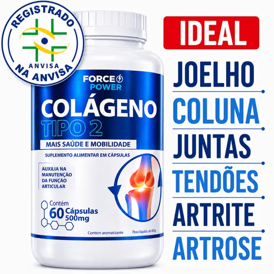 Colágeno Tipo 2 Original para Joelho Articulações Artrose Artrite 60 Cápsulas  POTE PARA 30 DIAS USO