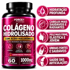 Colageno Hidrolisado com Acido Hialuronico 60 Comprimidos - PARA UNHAS PELE E CABELO ARTICULAÇÃO
