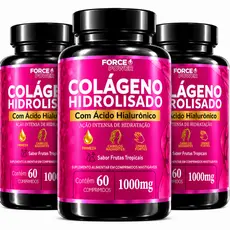 3 Colágeno Hidrolisado com Ácido Hialurônico Puro Total 180 Comprimidos ( KIT PARA 03 MESES USO )