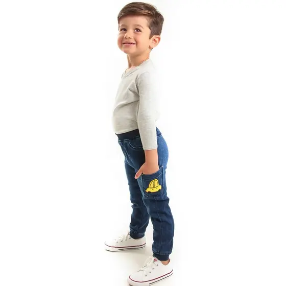 Calça Jeans Infantil Moletom Jogger Baby