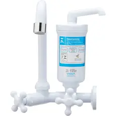 Torneira Filtro Branca Bica Móvel Parede VIQUA ABS Arejador Tripla Filtração